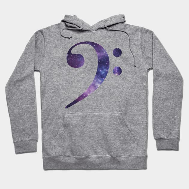 Space Bass Clef Hoodie by designed2teach